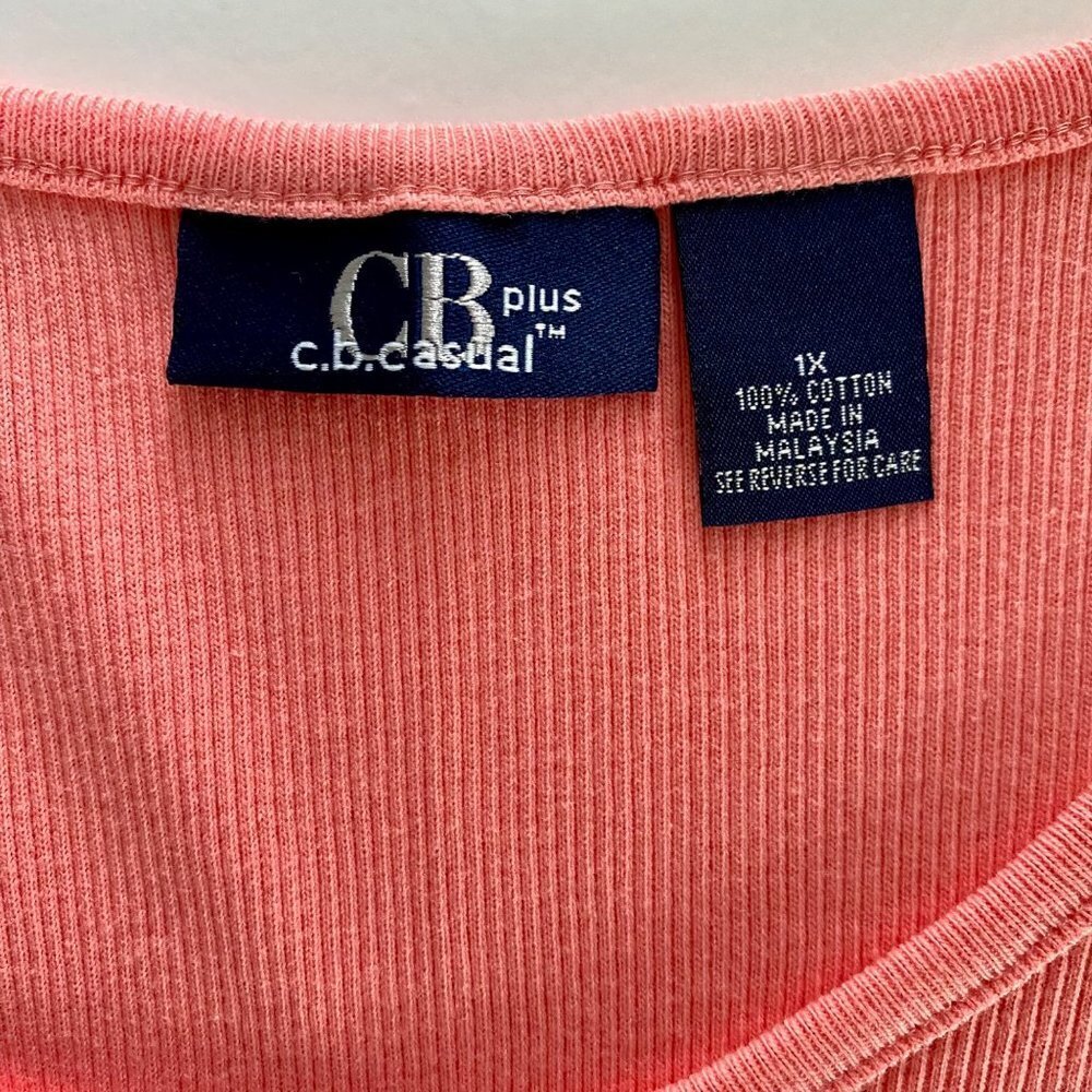 C.B. Casual Ribbed Cotton Tank Top Women's Size 1X NEW NWT - Picture 5 of 6